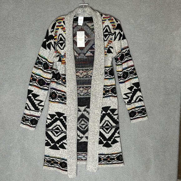 Northern Angel Cardigan Sweater M Aztec Duster Open Front Boho Western - Picture 2 of 11
